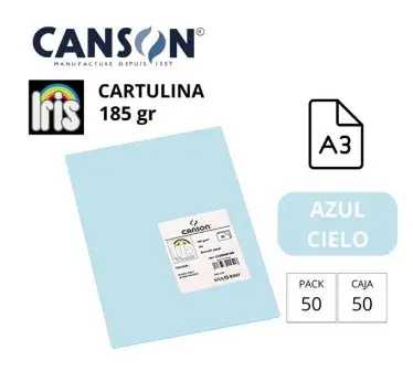 [700032] CARTULINA CANSON IRIS A3 AZUL CIELO 