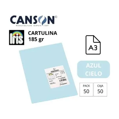 [700032] CARTULINA CANSON IRIS A3 AZUL CIELO 