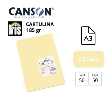 [700035] CARTULINA CANSON IRIS A3 CREMA