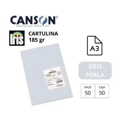 [700036] CARTULINA CANSON IRIS A3 GRIS PERLA