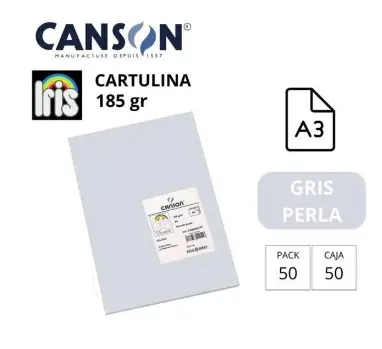 [700036] CARTULINA CANSON IRIS A3 GRIS PERLA