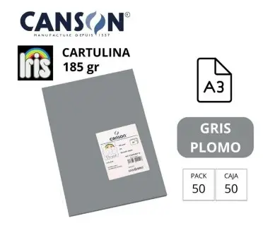 [700037] CARTULINA CANSON IRIS A3 GRIS PLOMO 180G 
