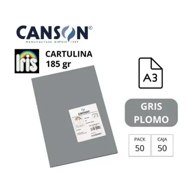 [700037] CARTULINA CANSON IRIS A3 GRIS PLOMO