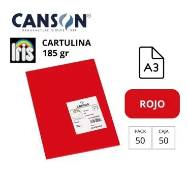 [700040] CARTULINA CANSON IRIS A3 ROJO 180G 