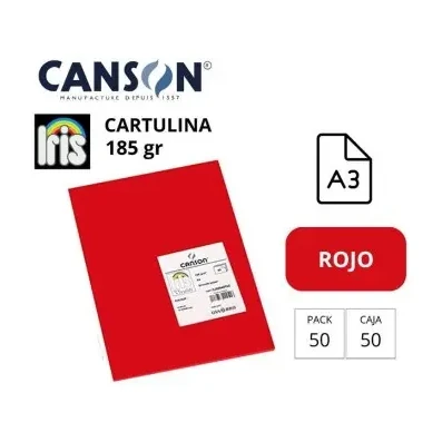 [700040] CARTULINA CANSON IRIS A3 ROJO