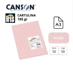 CARTULINA CANSON IRIS A3 ROSA