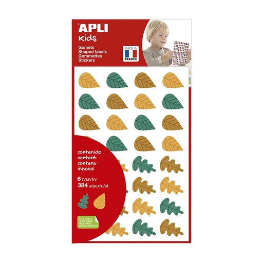 [028458] PEGATINAS APLI HOJAS DE ÁRBOLES 6 HOJAS