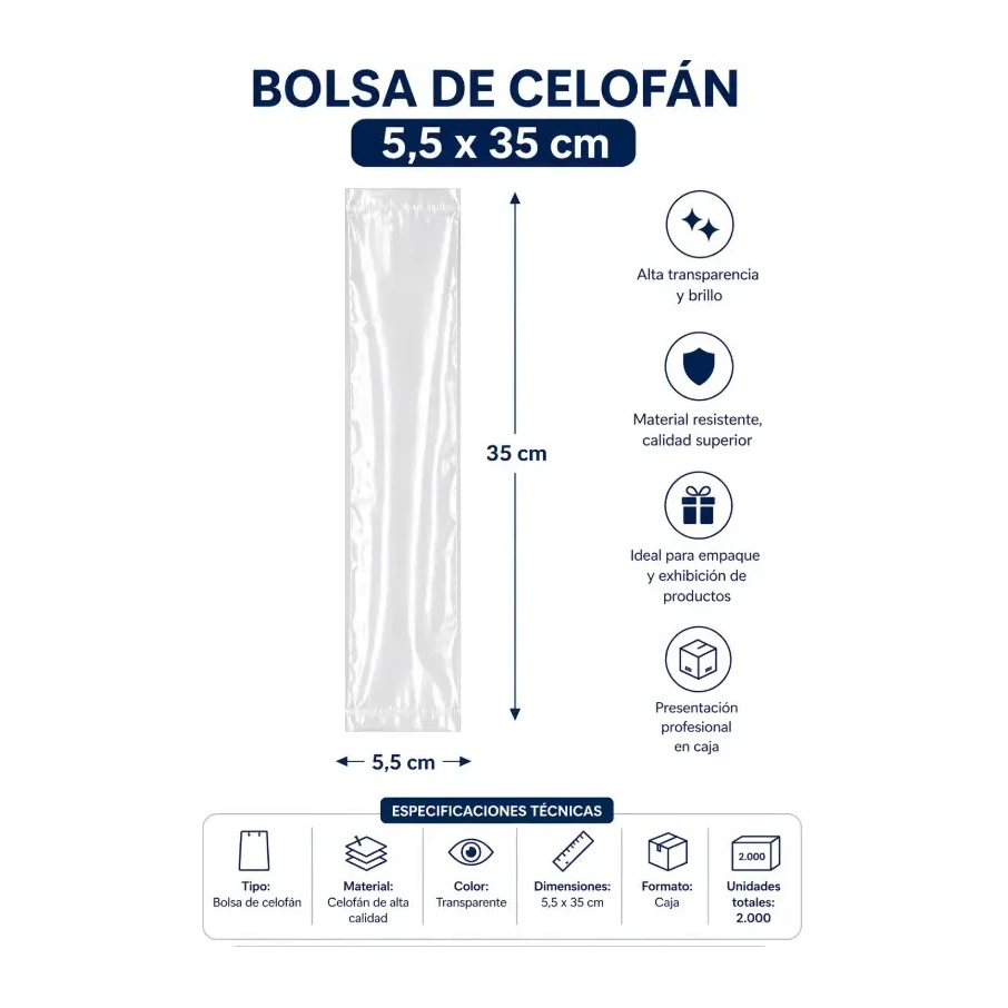 [826202] BOLSA CELOFAN 5,5X35CM 