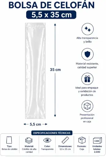[826202] BOLSA CELOFAN 5,5X35CM 