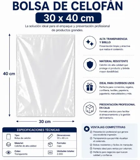 [825858] BOLSA DE CELOFÁN 30×40CM 