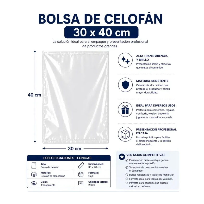 [825858] BOLSA DE CELOFÁN 30×40CM 