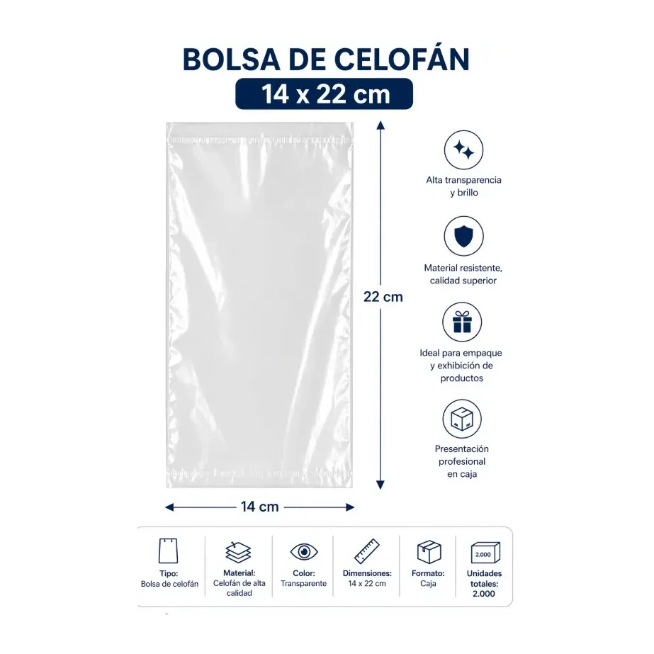 [826208] BOLSA CELOFAN 14X22 35 MICRAS