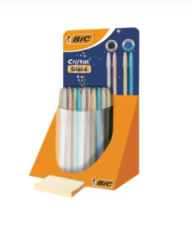 [826232] BOLÍGRAFO BIC CRISTAL GLACÉ · TINTA AZUL EXPOSITOR 40 UDS