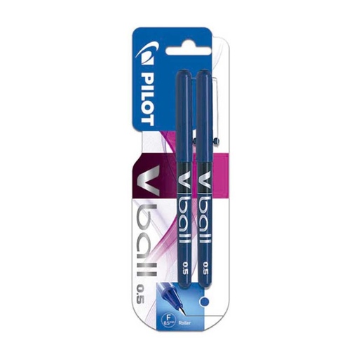 [118899] BOLÍGRAFO PILOT V-BALL 05 BLISTER 2 AZULES