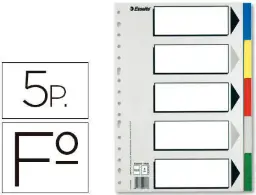 SEPARADORES FOLIO 5 POSICIONES PLASTICO 