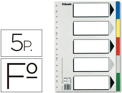 [826259] SEPARADORES FOLIO 5 POSICIONES PLASTICO 