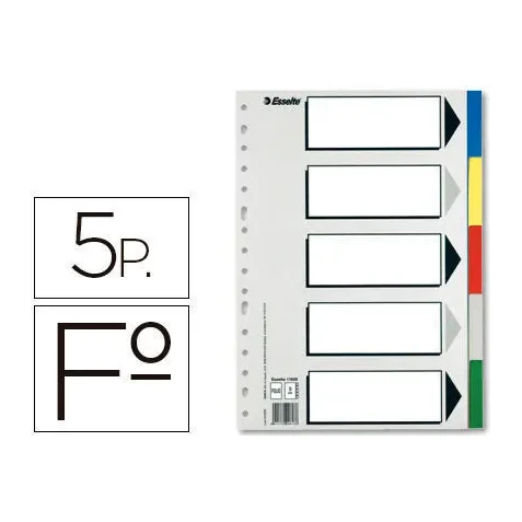 [826259] SEPARADORES FOLIO 5 POSICIONES PLASTICO 