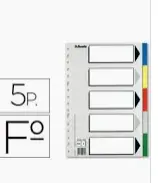 [826259] SEPARADORES FOLIO 5 POSICIONES PLASTICO ESSELTE 