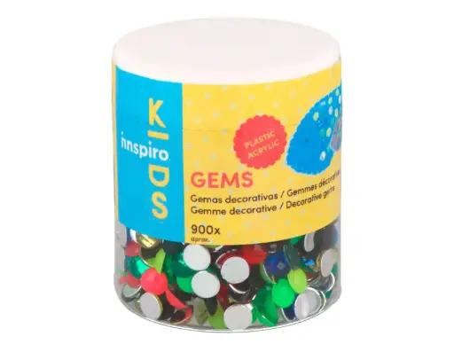 [826263] BOTE DE GEMAS DECORATIVAS ACRILICAS 6MM 900UD