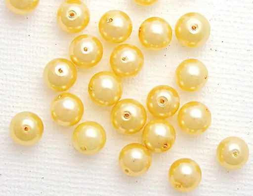 [826268] PERLA DE VIDRIO LACADA ORO 6MM 10GR 30UD