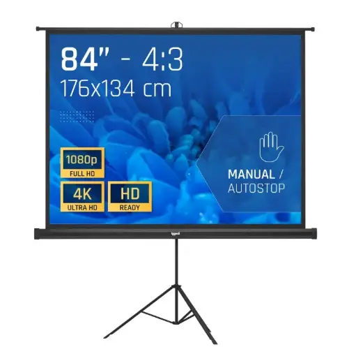 [827035] PANTALLA DE TRÍPODE 84" 176X134 CM CON BOLSA IGGUAL 