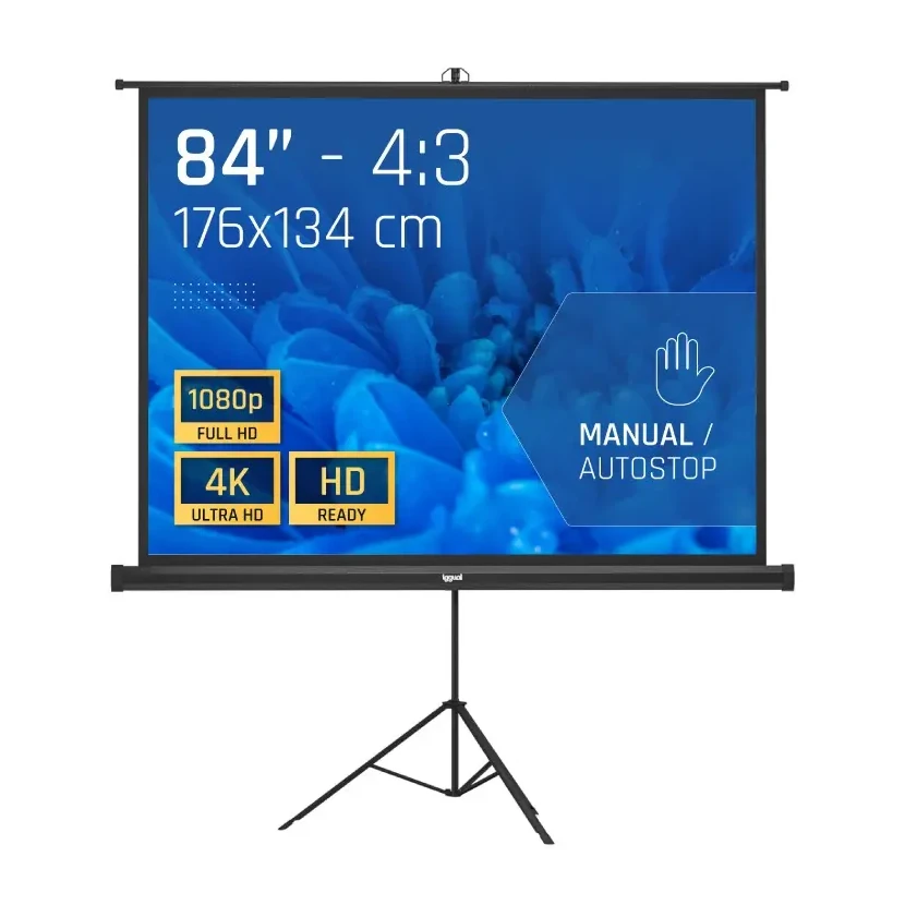 [827035] PANTALLA DE TRÍPODE 84" 176X134 CM CON BOLSA IGGUAL 