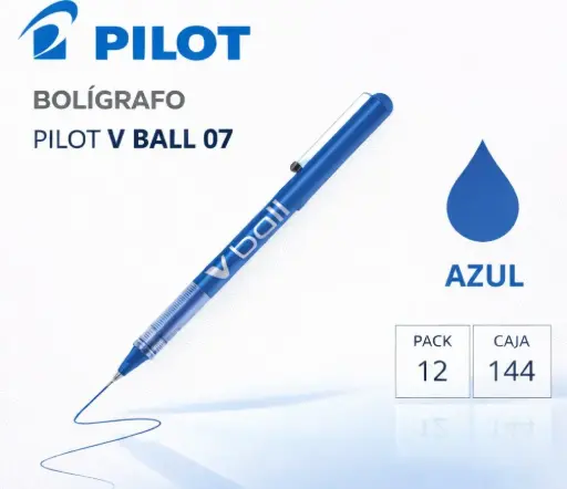 [080196] BOLÍGRAFO PILOT V-BALL 07 AZUL