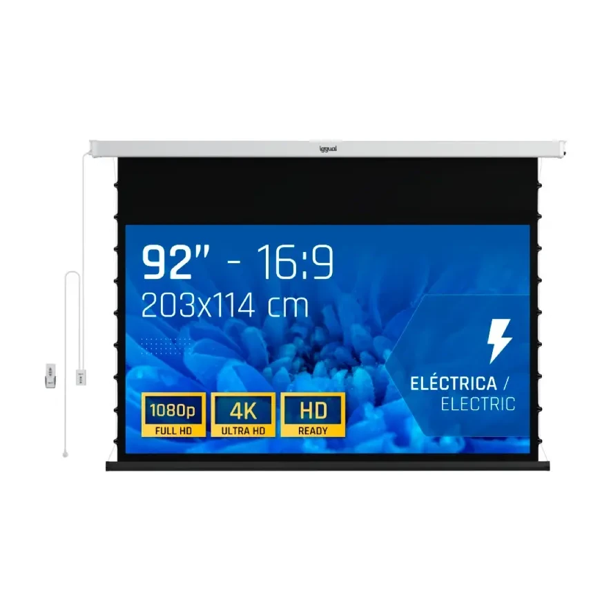 [827041] PANTALLA ELÉCTRICA TENSIONADA 16:9 DE 92" IGGUAL