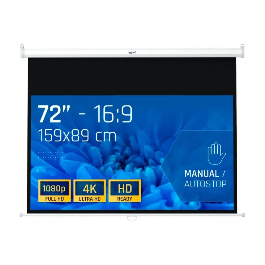 [827043] PANTALLA MANUAL 16:9 72" IGGUAL 159x89 CM 