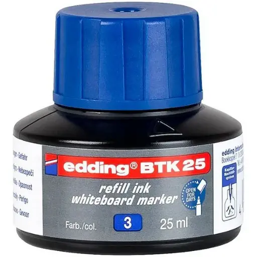 [826499] RECAMBIO TINTA EDDING 25ML ROTULADOR PIZARRA AZUL 