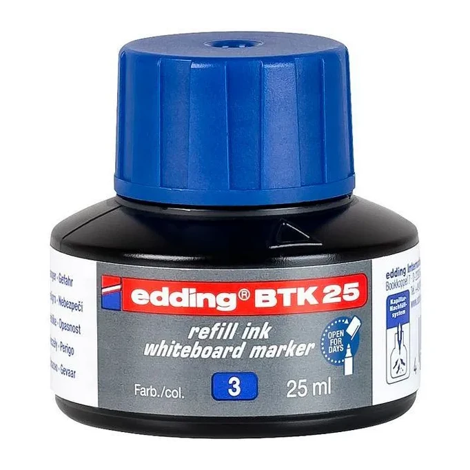 [826499] RECAMBIO TINTA EDDING 25ML ROTULADOR PIZARRA AZUL 