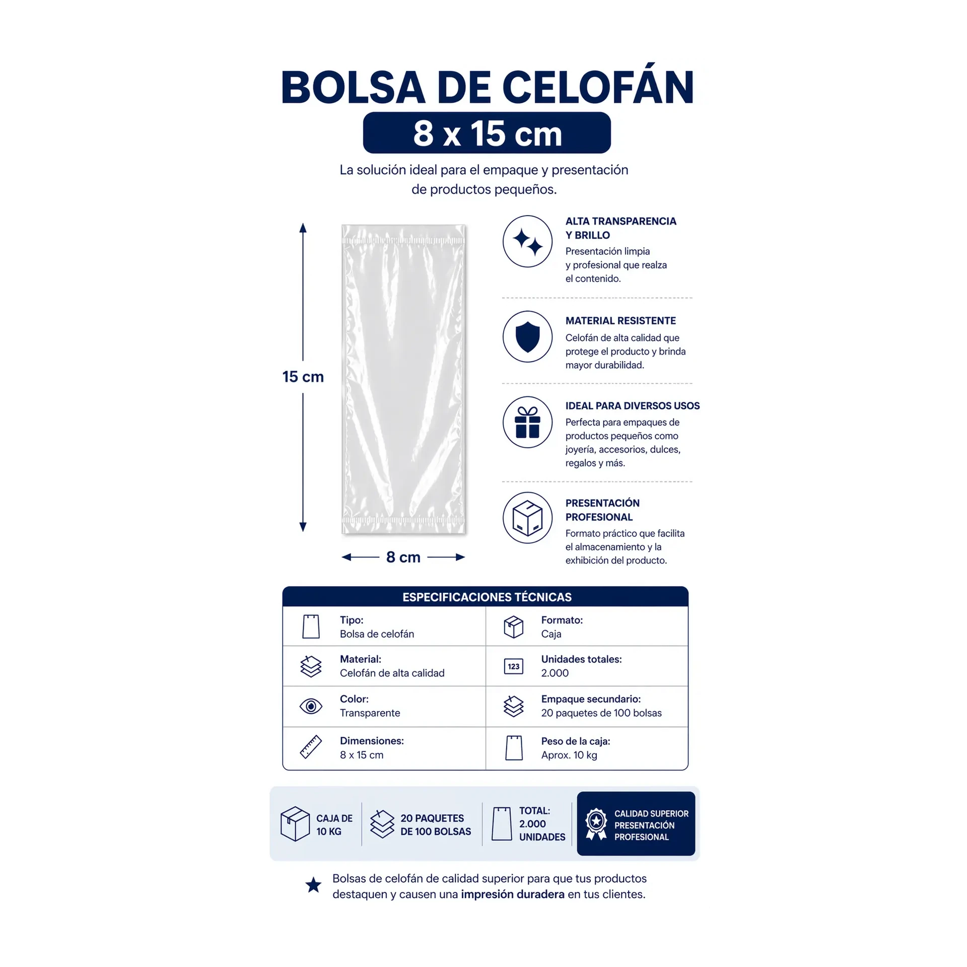 [826361] BOLSA DE CELOFÁN 8X15