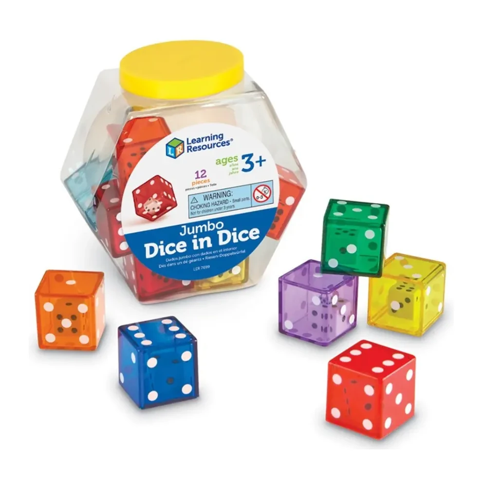 [73678] DADOS JUMBO DOBLES TRANSPARENTES