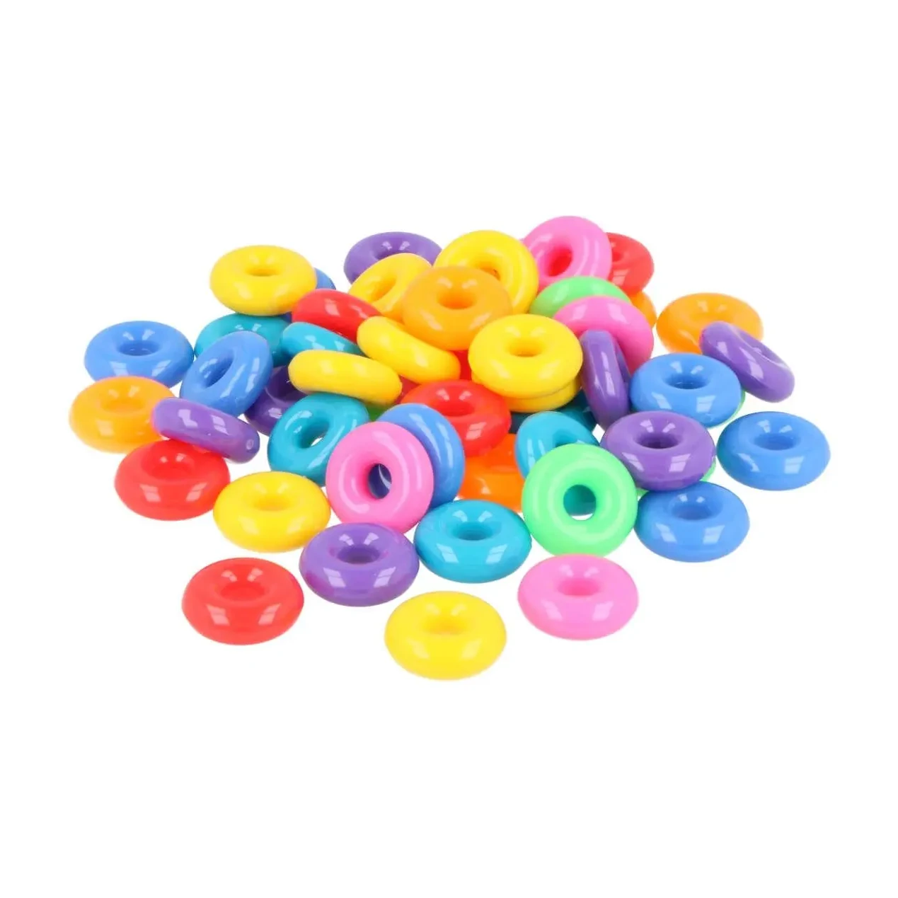[826546] CUENTAS DE PLÁSTICO DONUTS MULTICOLOR 14MM 250UD 
