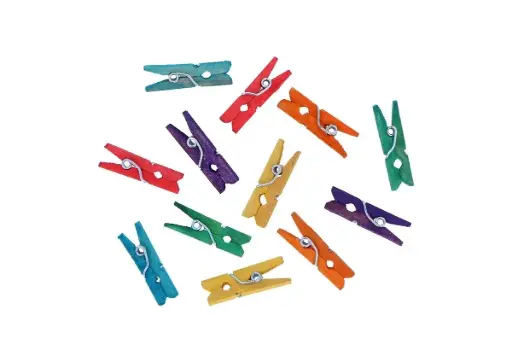 [825848] PINZAS MADERA PEQUEÑA COLORES 25X3 45UD