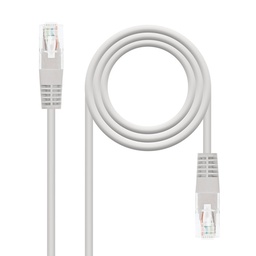 LATIGUILLO DE RED NANOCABLE CAT.6 UTP RJ45 1 METROS GRIS COBRE 100% 