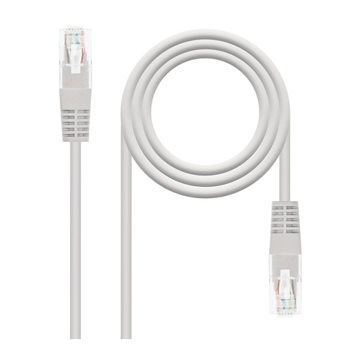 [167165] LATIGUILLO DE RED NANOCABLE CAT.6 UTP RJ45 1 METROS GRIS COBRE 100% 