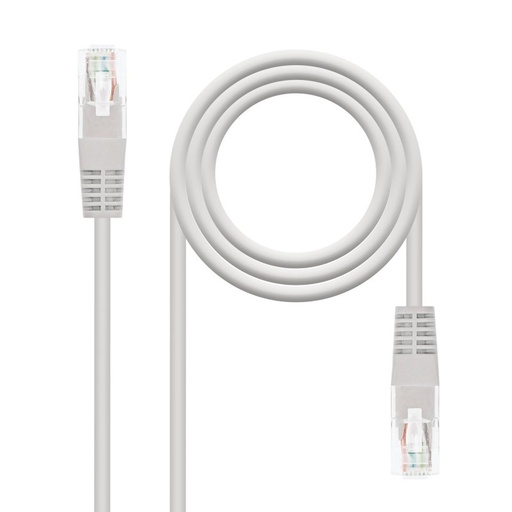 [167165] LATIGUILLO DE RED NANOCABLE CAT.6 UTP RJ45 1 METROS GRIS COBRE 100% 