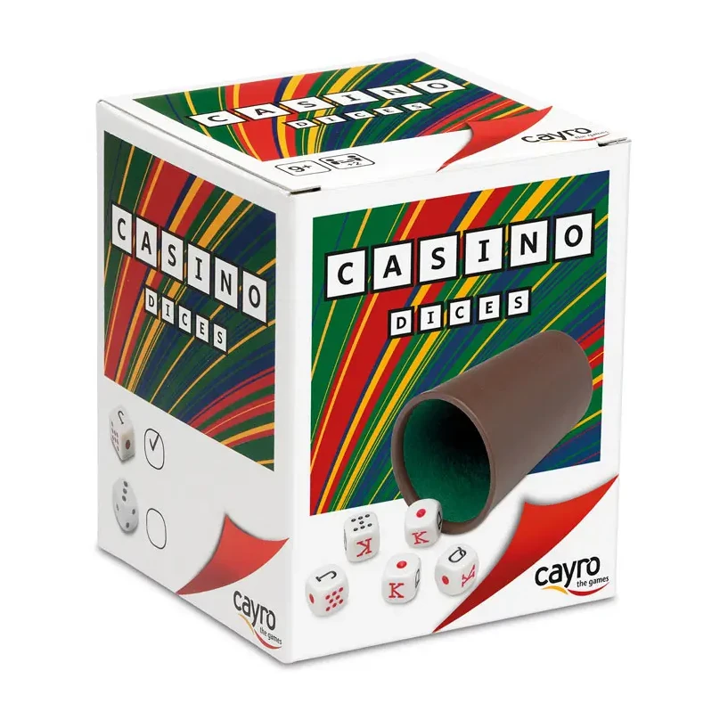 [74376] CUBILETE FORRADO CAYRO CON 5 DADOS DE PÓKER