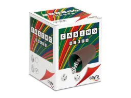 CUBILETE FORRADO CAYRO CON 5 DADOS DE PUNTOS