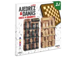 AJEDREZ Y DAMAS JUEGO CLÁSICO DE ESTRATEGIA 2 EN 1