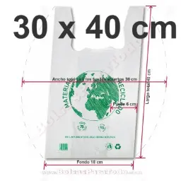 BOLSAS CAMISETA 30/20*40CM 300GG-XXI