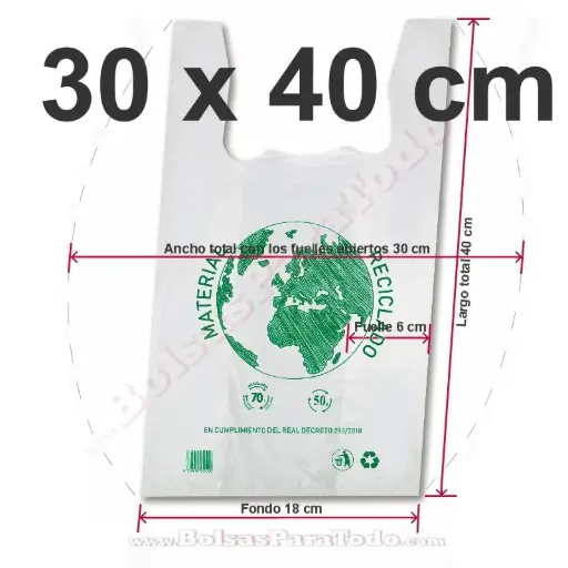 [800699] BOLSAS CAMISETA 30/20*40CM 300GG-XXI