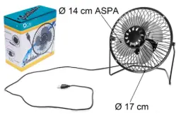 VENTILADOR HIERRO USB 17X9CM