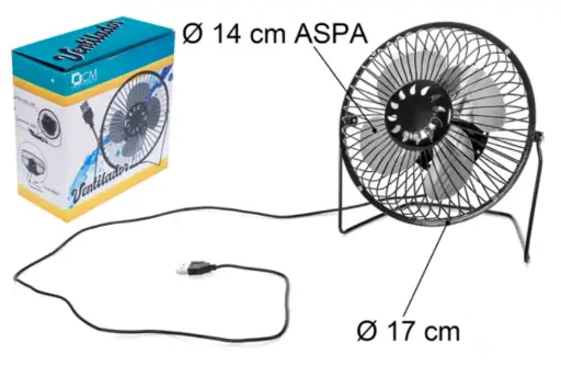 [800576] VENTILADOR HIERRO USB 17X9CM