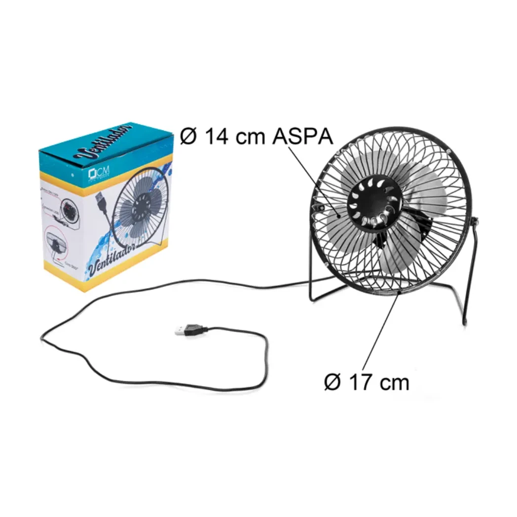 [800576] VENTILADOR HIERRO USB 17X9CM
