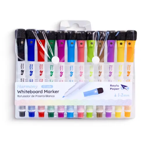 [630564] ROTULADOR PIZARRA BLANCA HARMONY 12 COLORES RAYLU