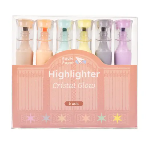 [600426] MARCADOR FLUORESCENTE CRISTAL GLOW VINTAGE 6 UDS RAYLU
