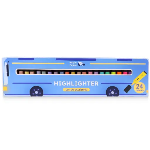 [080993] MARCADOR FLUORESCENTE RAYLIGHT BUS 24 COLORES SET DE ESCRITORIO RAYLU