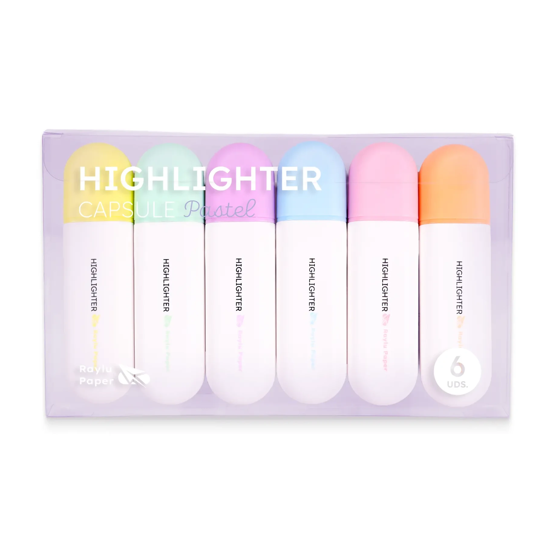 [081367] MARCADOR FLUORESCENTE CAPSULE PASTEL 6 UDS RAYLU